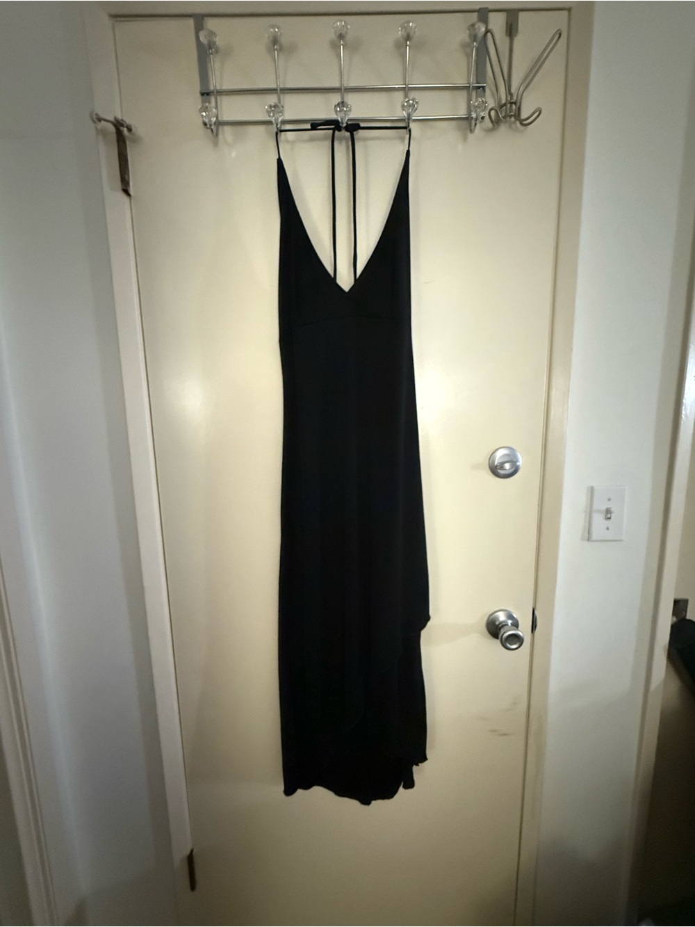 Women's Black V-Neck Slip Dress
